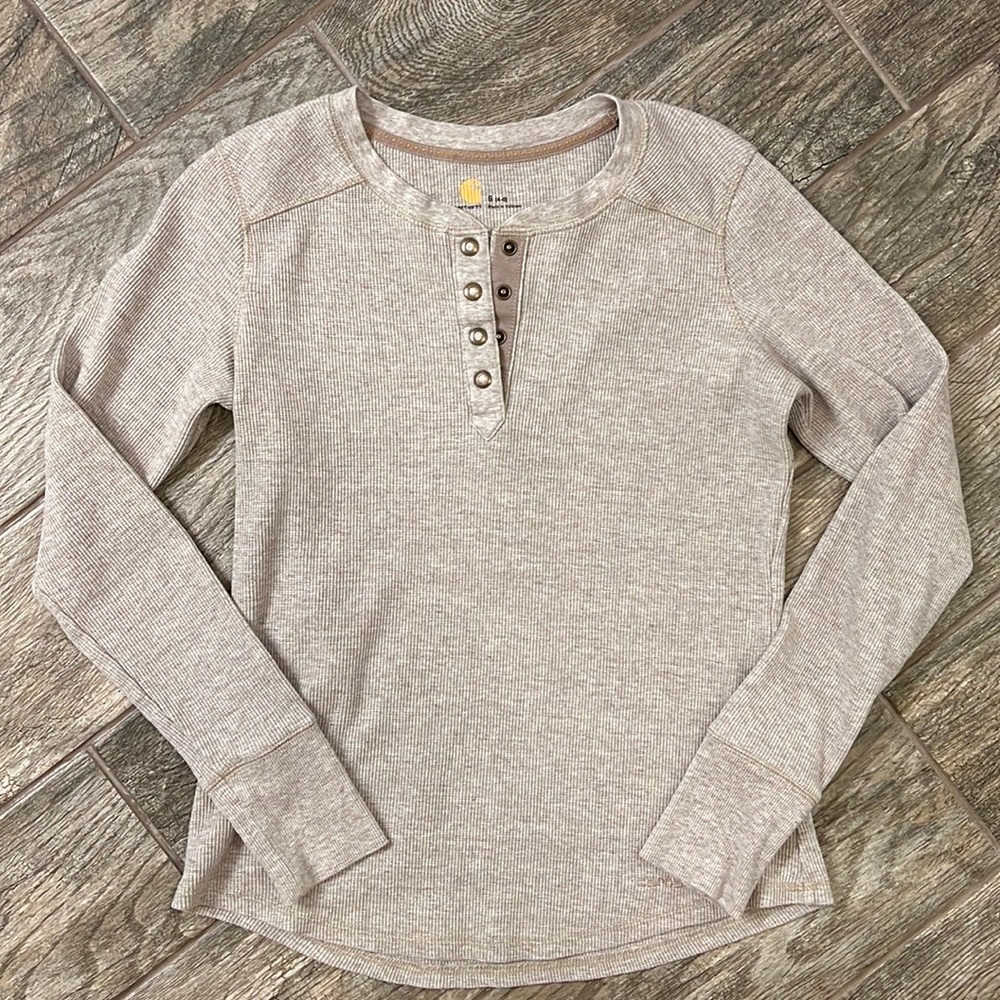 Carhartt Thermal Henley, tan/gray, small